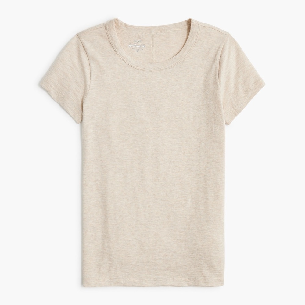 J crew heather oatmeal Short-sleeve girlfriend crewneck tee